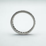 Clean view of full eternity ring showing band width and setting detail