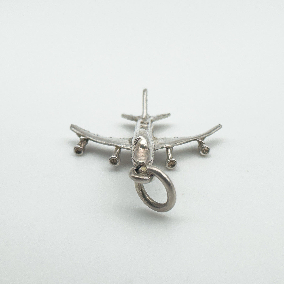 View from the nose showing fixed bail and four engine layout