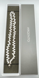 Sterling silver baroque pearl bracelet in ARGENTO box
