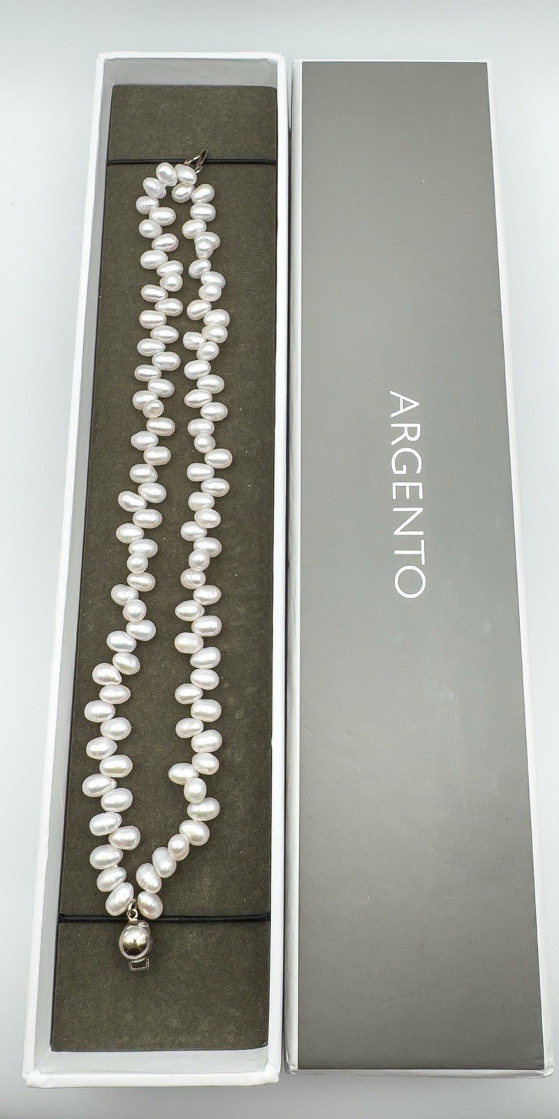 Sterling silver baroque pearl bracelet in ARGENTO box