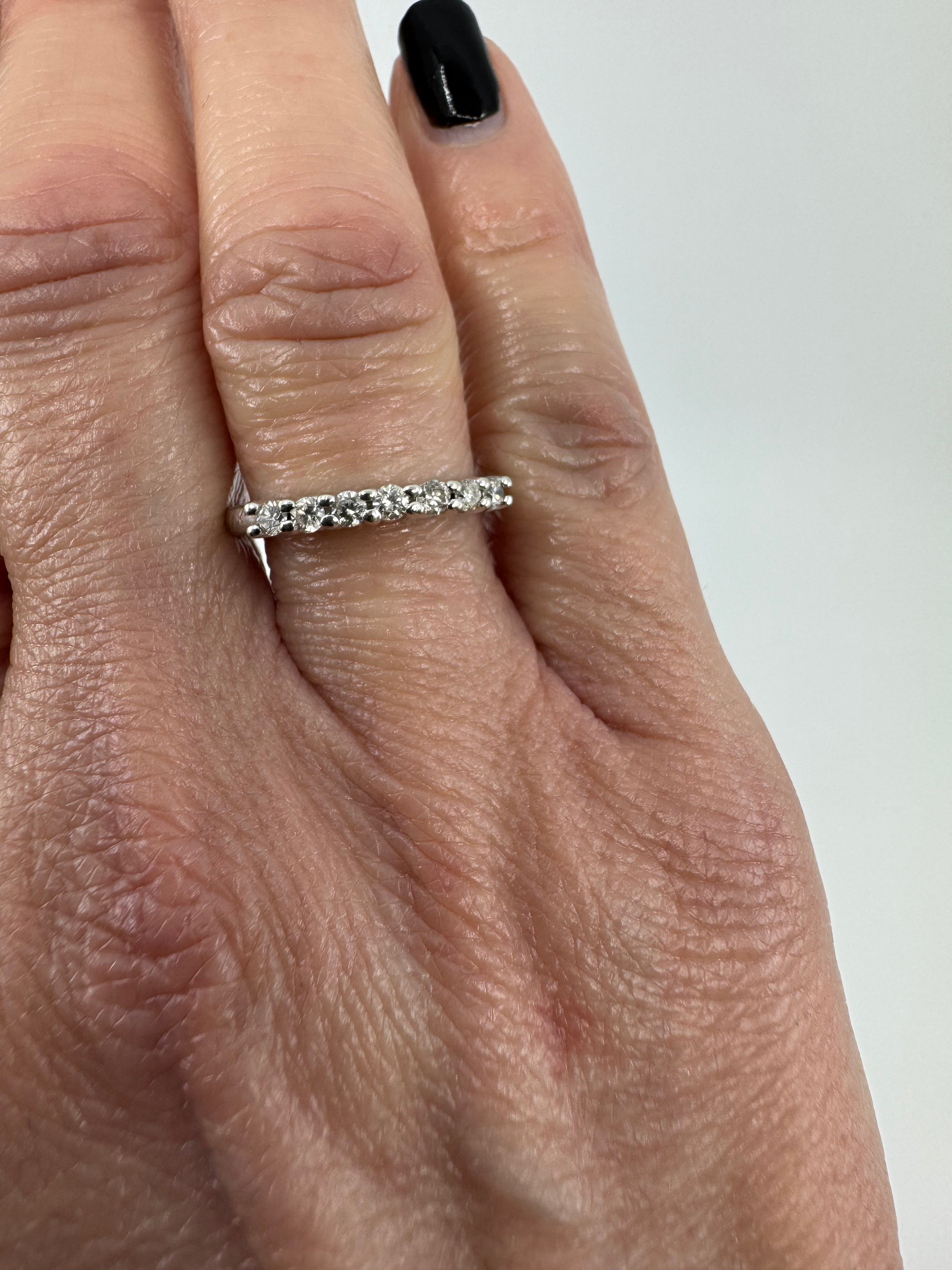 14ct White Gold Diamond Band Ring 0.35ct Size L