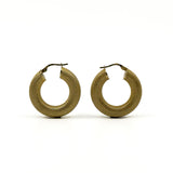 Large vintage 9ct gold mesh hoop earrings with rounded chunky hoop shape
