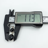 Black onyx drop earring measured at approximately 11.3mm wide with digital callipers