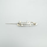 Open rolling clasp on sterling silver Celtic brooch stamped 925