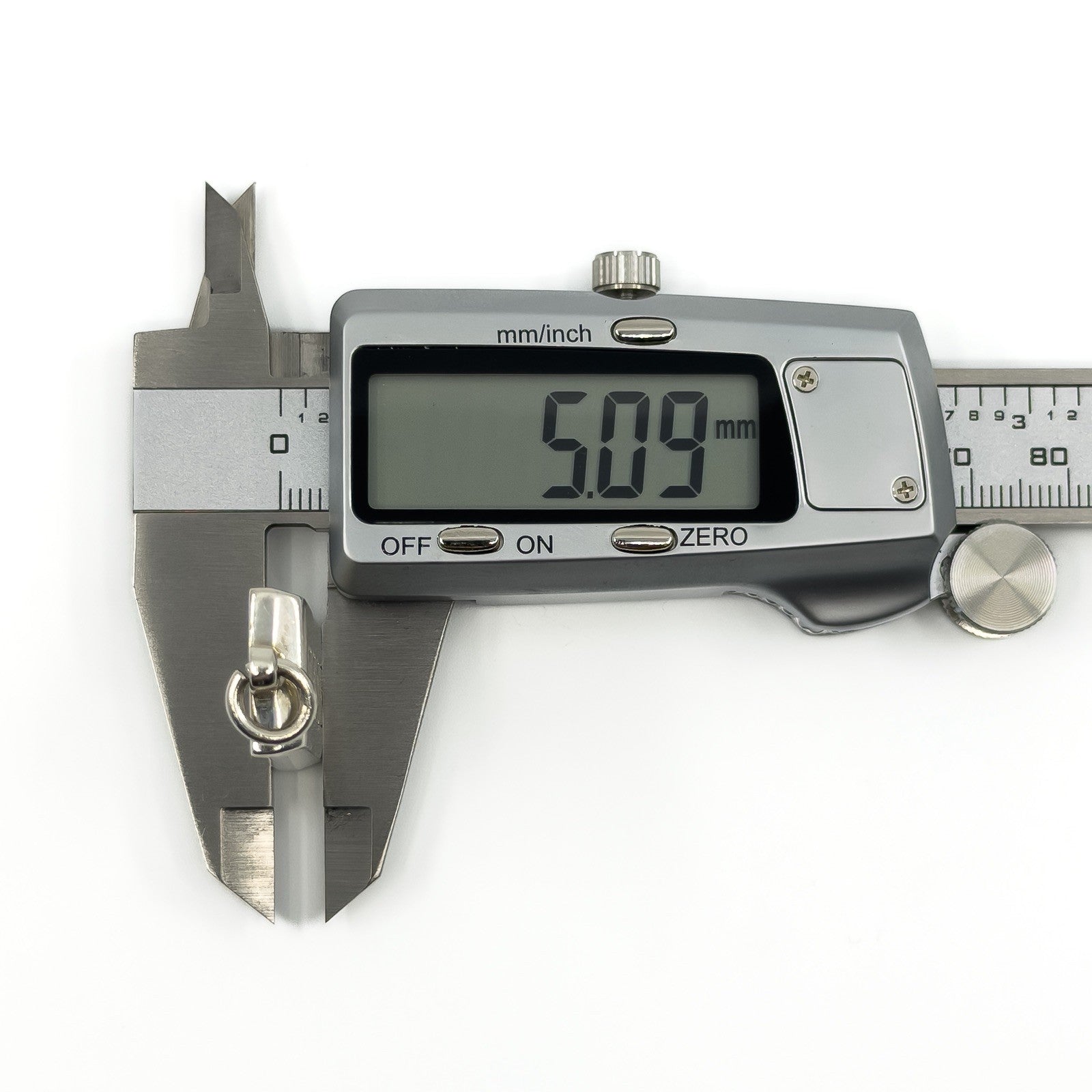 Sterling silver ingot pendant bail and depth measured with calipers at approximately 5mm.