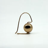 Single 9ct rose gold ball drop earring showing euroball hook wire and polished round bead