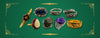 Vintage gemstone rings banner showing gold, silver and platinum rings with amethyst, sapphire, opal and diamond designs.