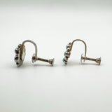 Side view highlighting screw back mechanism on vintage turquoise earrings