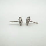 Natural Diamond Square Stud Earrings in Sterling Silver 925