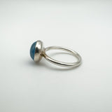 Pandora Aqua Blue Poetic Droplet Ring in Sterling Silver 925 Size 52 L - M