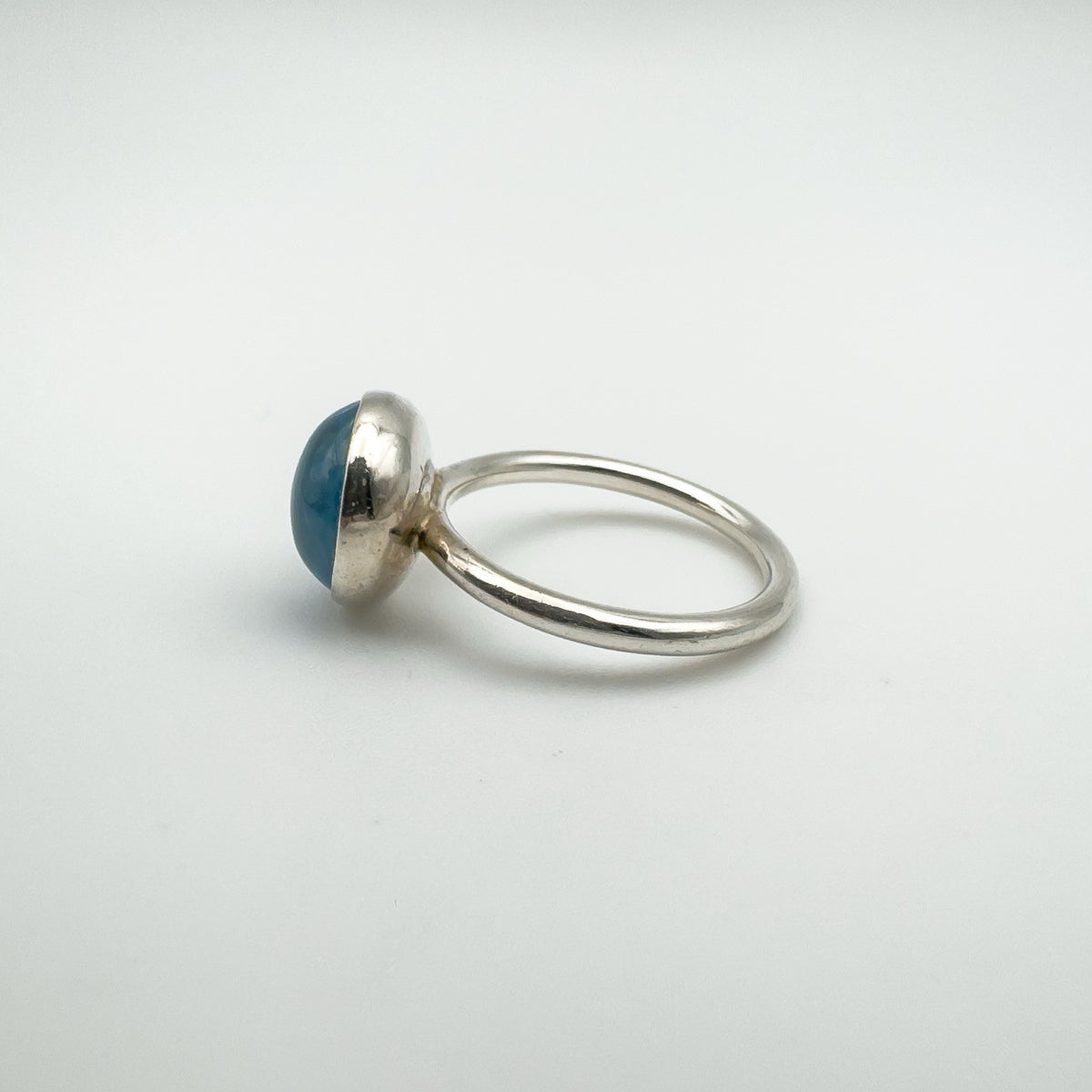Pandora Aqua Blue Poetic Droplet Ring in Sterling Silver 925 Size 52 L - M