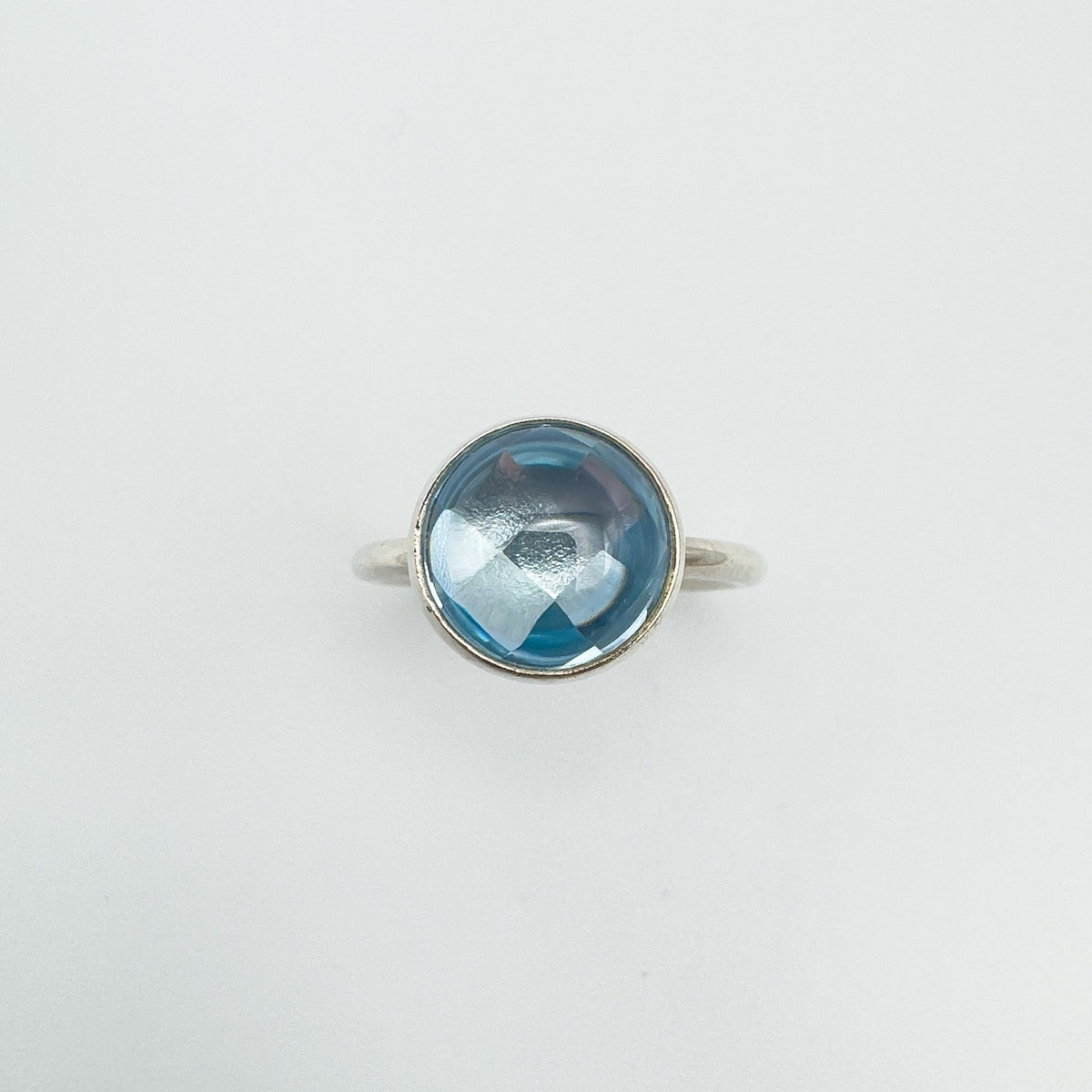 Pandora Aqua Blue Poetic Droplet Ring in Sterling Silver 925 Size 52 L - M