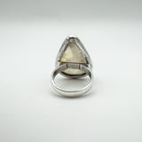 Huge 17ct Moonstone Solitaire Ring in Sterling Silver 925 Size N - O Heavy 10g