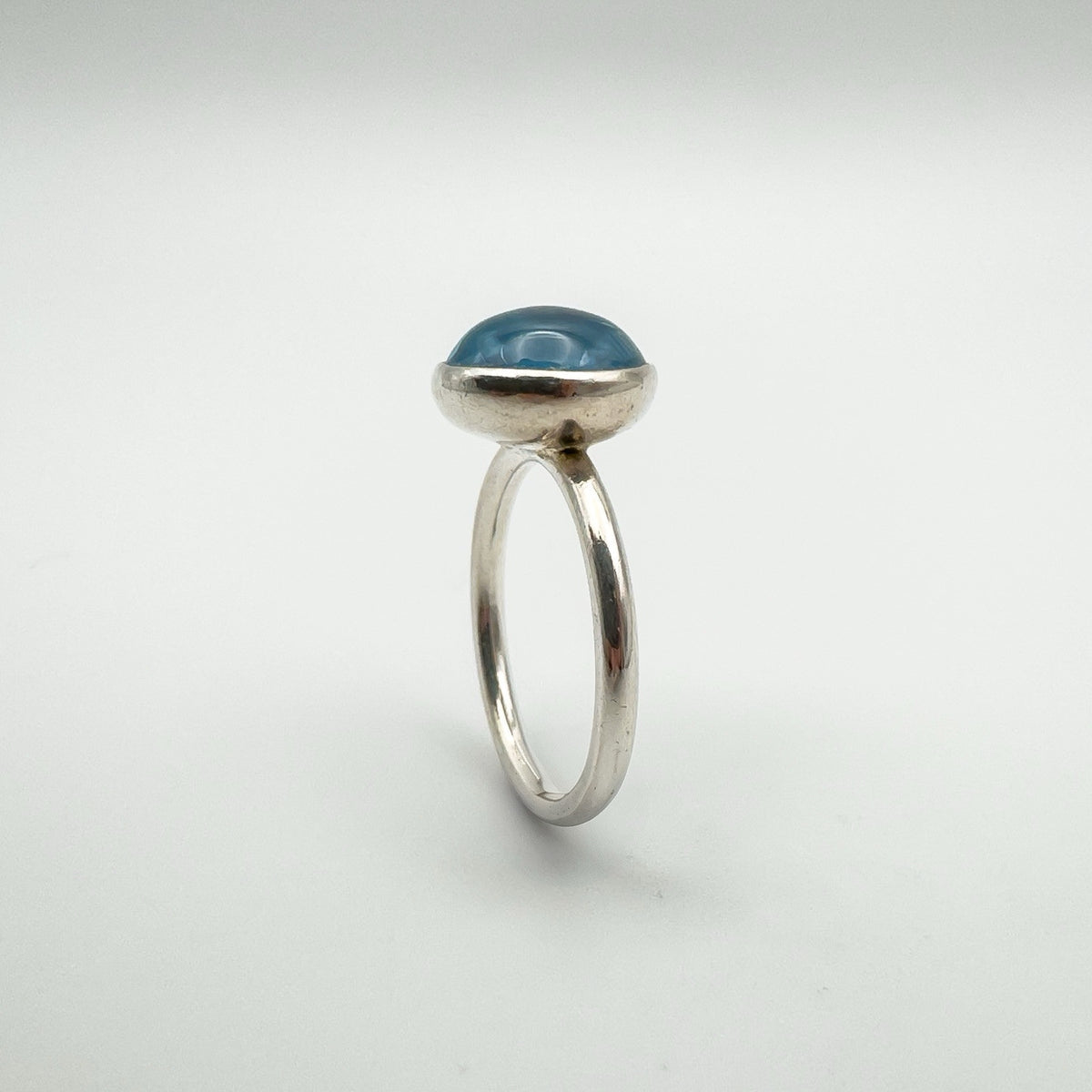 Pandora Aqua Blue Poetic Droplet Ring in Sterling Silver 925 Size 52 L - M