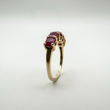 Chunky 9ct Gold 2.35ct Ruby 5 Stone Ring Size O - P Wedding Eternity Stacking