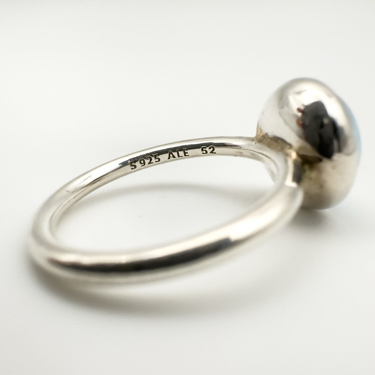 Pandora Aqua Blue Poetic Droplet Ring in Sterling Silver 925 Size 52 L - M