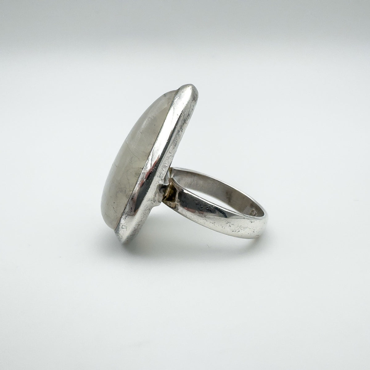 Huge 17ct Moonstone Solitaire Ring in Sterling Silver 925 Size N - O Heavy 10g