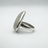Huge 17ct Moonstone Solitaire Ring in Sterling Silver 925 Size N - O Heavy 10g