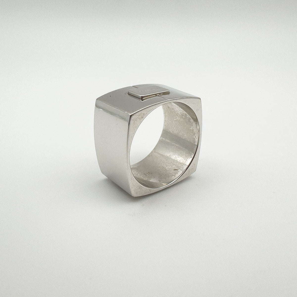 Chunky Silver Square Band by Calvin Klein Size R Heavy 13g Unisex