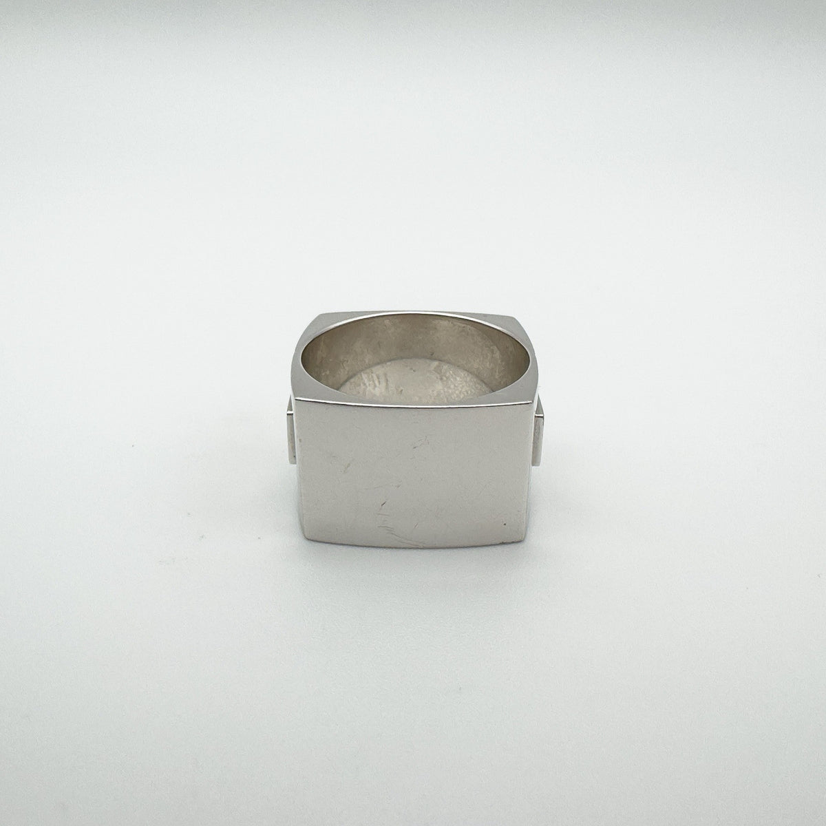Chunky Silver Square Band by Calvin Klein Size R Heavy 13g Unisex