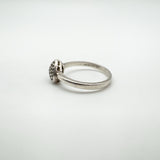 Puffy Diamond Heart Engagement Ring in Sterling Silver 925 Size N - O Stacking