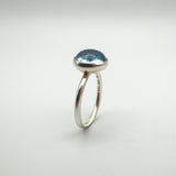 Pandora Aqua Blue Poetic Droplet Ring in Sterling Silver 925 Size 52 L - M