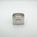 Chunky Silver Square Band by Calvin Klein Size R Heavy 13g Unisex