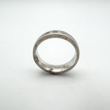 CZ Trilogy Matt Band / Ring Sterling Silver 925 Size P