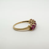Chunky 9ct Gold 2.35ct Ruby 5 Stone Ring Size O - P Wedding Eternity Stacking