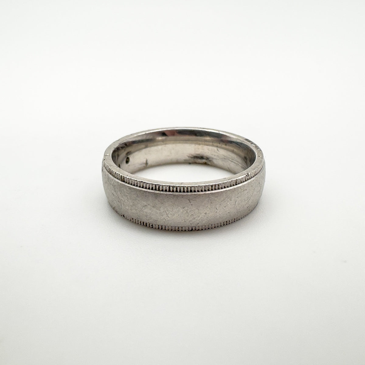 CZ Trilogy Matt Band / Ring Sterling Silver 925 Size P