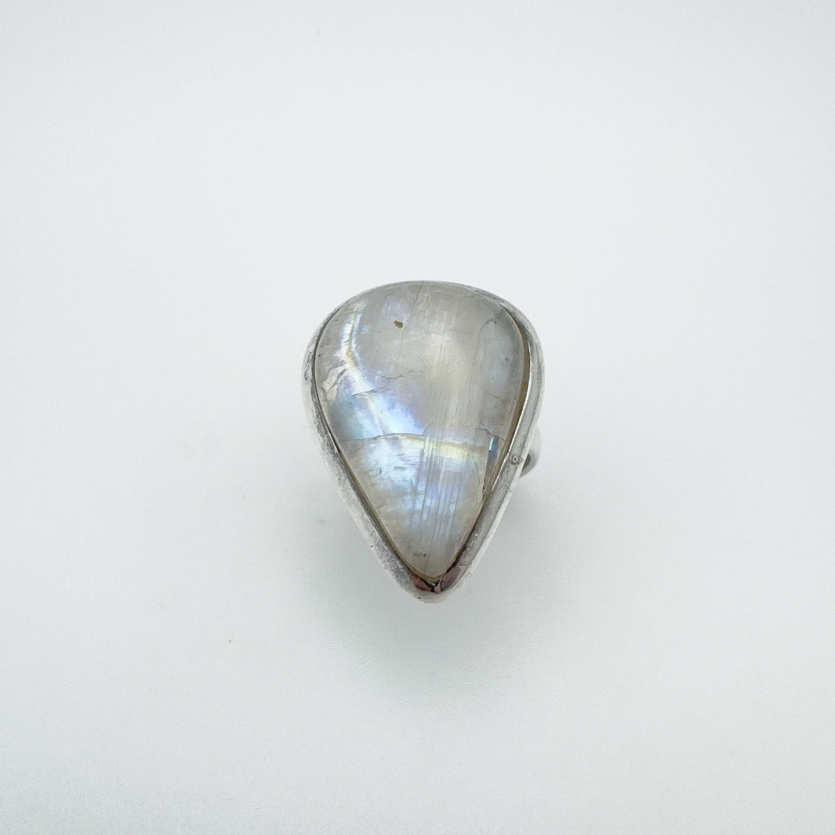 Huge 17ct Moonstone Solitaire Ring in Sterling Silver 925 Size N - O Heavy 10g