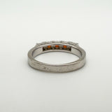 0.50ct Garnet 5 Stone Band / Ring in Sterling Silver 925 Size L