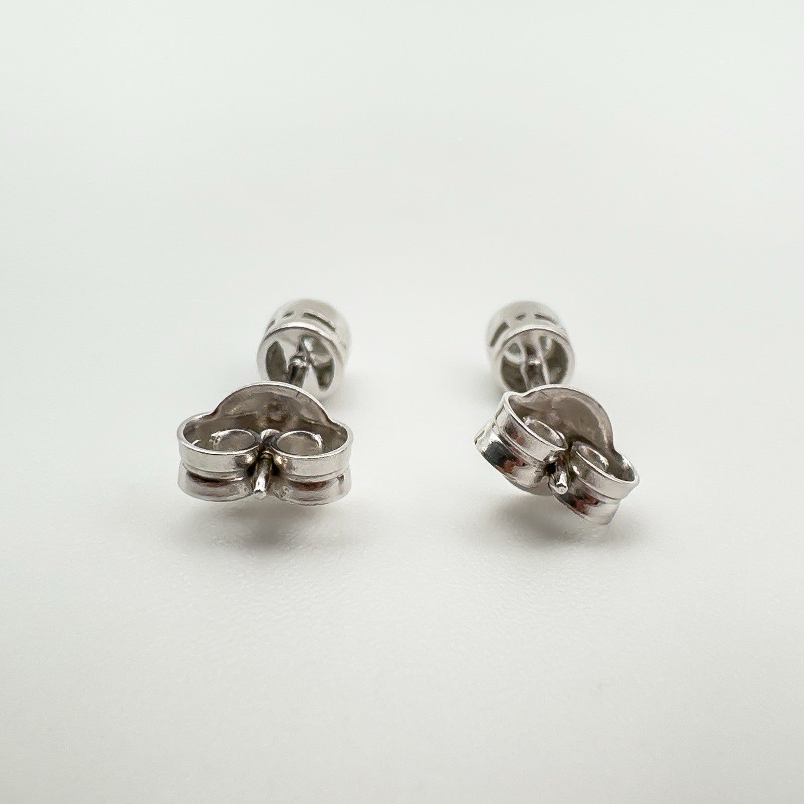 Vintage 18ct White Gold 0.40ct Diamond Solitaire Stud Earrings