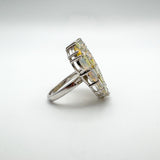 Huge 7.20ct Welo Fire Opal Heart Cocktail Ring in Sterling Silver 925 Size K - L