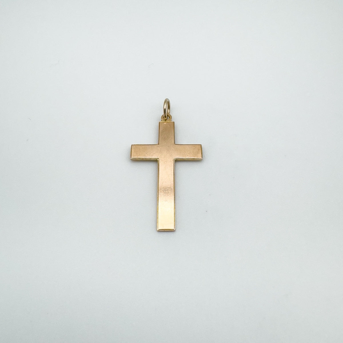 RARE Antique 15ct Rose Gold Large Christian Cross Pendant (Chester 1903)