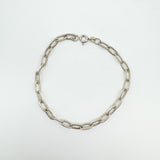 Vintage Oval Links Stacking / Charm Bracelet in Sterling Silver 925