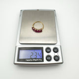 Chunky 9ct Gold 2.35ct Ruby 5 Stone Ring Size O - P Wedding Eternity Stacking