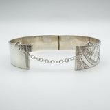 Vintage Floral Engraved Foliate Bangle in Sterling Silver 925 (Birm 1969) 37g