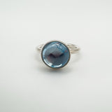 Pandora Aqua Blue Poetic Droplet Ring in Sterling Silver 925 Size 52 L - M