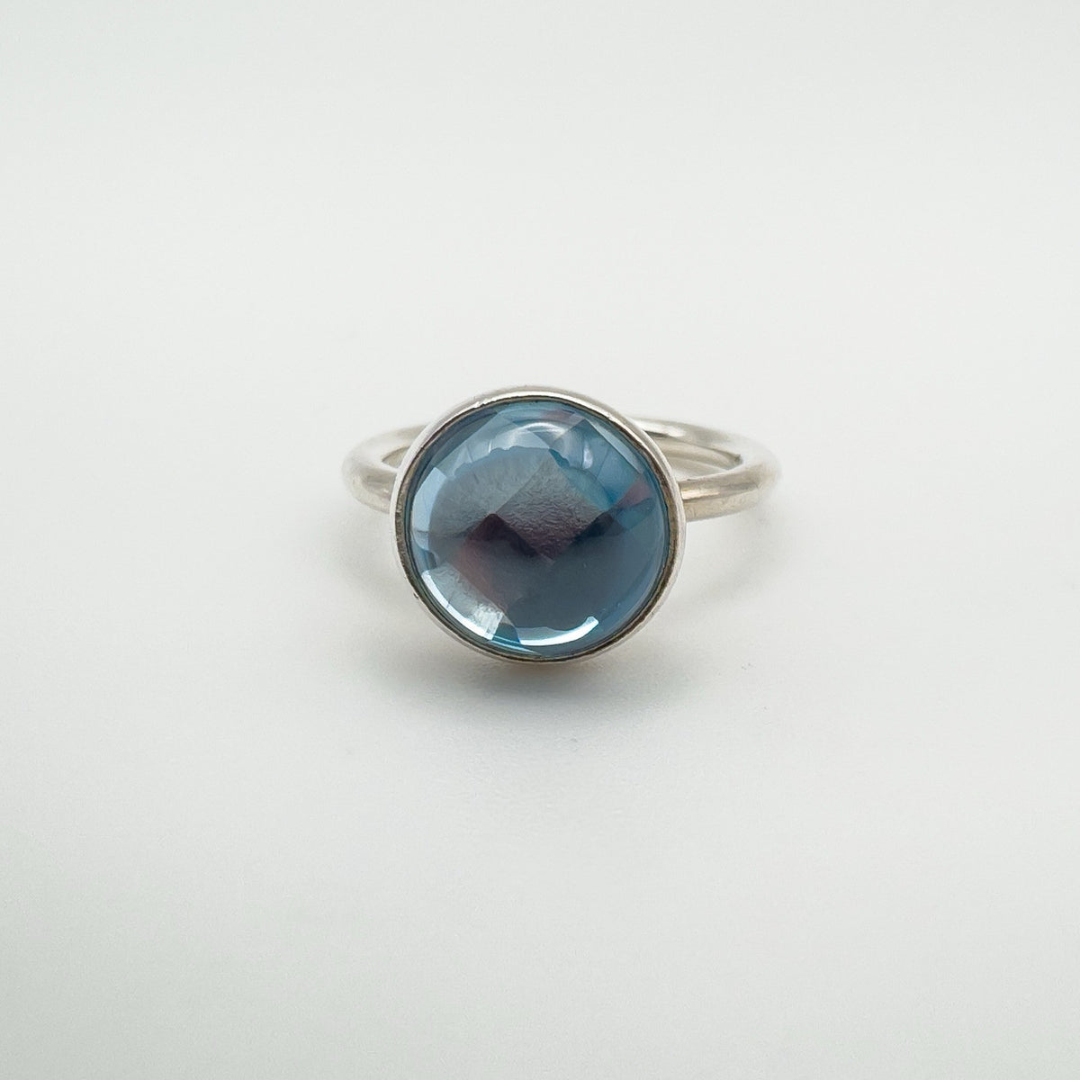 Pandora Aqua Blue Poetic Droplet Ring in Sterling Silver 925 Size 52 L - M