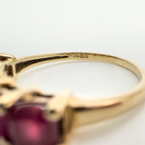 Chunky 9ct Gold 2.35ct Ruby 5 Stone Ring Size O - P Wedding Eternity Stacking