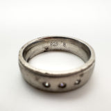 CZ Trilogy Matt Band / Ring Sterling Silver 925 Size P