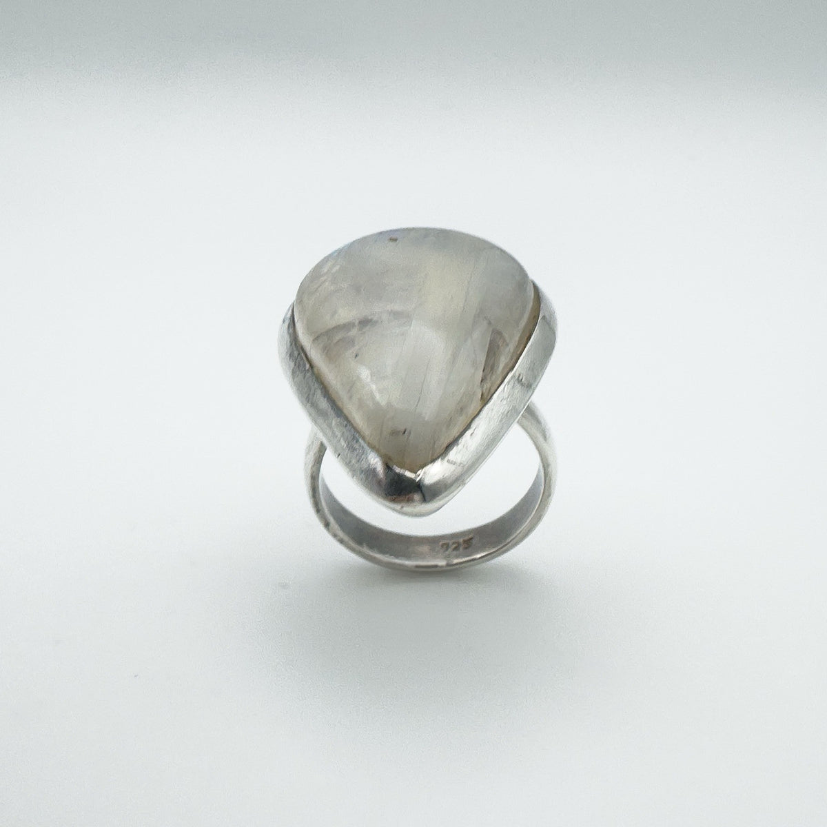 Huge 17ct Moonstone Solitaire Ring in Sterling Silver 925 Size N - O Heavy 10g