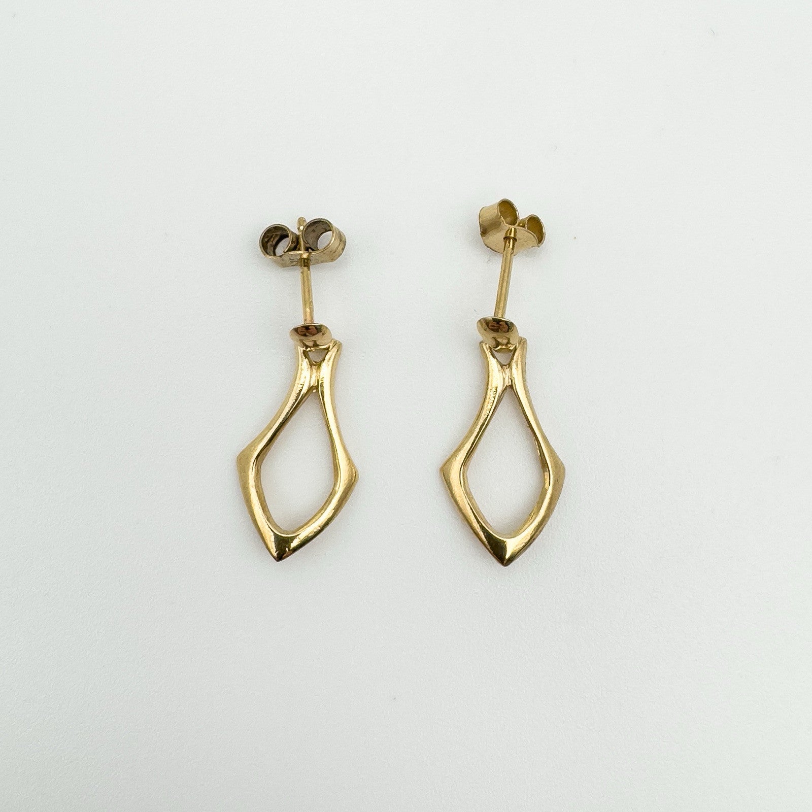 Vintage 9ct Gold Dangle Drop Earrings 375