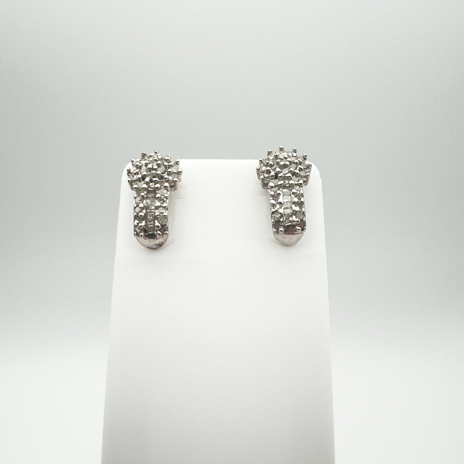 Celestial Diamond Drop Shooting Star Earrings in Sterling Silver 925