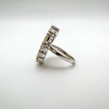 Huge 7.20ct Welo Fire Opal Heart Cocktail Ring in Sterling Silver 925 Size K - L