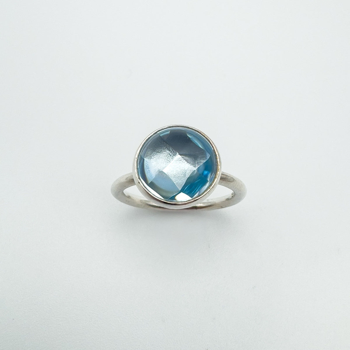 Pandora Aqua Blue Poetic Droplet Ring in Sterling Silver 925 Size 52 L - M