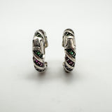 NEW Multicoloured CZ Mini Huggie Hoop Earrings in Sterling Silver 925