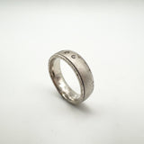 CZ Trilogy Matt Band / Ring Sterling Silver 925 Size P