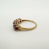 Chunky 9ct Gold 2.35ct Ruby 5 Stone Ring Size O - P Wedding Eternity Stacking
